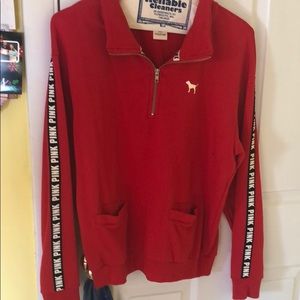 red Quarter zip from PINK